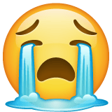Whatsapp design of the loudly crying face emoji verson:2.23.2.72