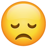 Whatsapp design of the disappointed face emoji verson:2.23.2.72