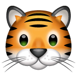 Whatsapp design of the tiger face emoji verson:2.23.2.72