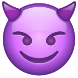Whatsapp design of the smiling face with horns emoji verson:2.23.2.72