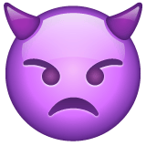 Whatsapp design of the angry face with horns emoji verson:2.23.2.72