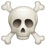 Whatsapp design of the skull and crossbones emoji verson:2.23.2.72