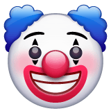 Whatsapp design of the clown face emoji verson:2.23.2.72