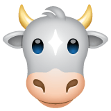 Whatsapp design of the cow face emoji verson:2.23.2.72
