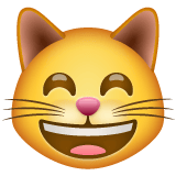 Whatsapp design of the grinning cat with smiling eyes emoji verson:2.23.2.72