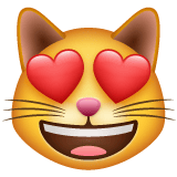 Whatsapp design of the smiling cat with heart-eyes emoji verson:2.23.2.72
