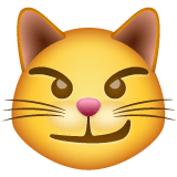 Whatsapp design of the cat with wry smile emoji verson:2.23.2.72