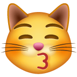 Whatsapp design of the kissing cat emoji verson:2.23.2.72
