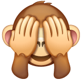 Whatsapp design of the see-no-evil monkey emoji verson:2.23.2.72
