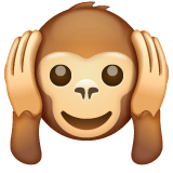 Whatsapp design of the hear-no-evil monkey emoji verson:2.23.2.72