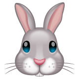Whatsapp design of the rabbit face emoji verson:2.23.2.72
