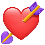Whatsapp design of the heart with arrow emoji verson:2.23.2.72