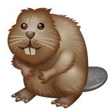 Whatsapp design of the beaver emoji verson:2.23.2.72