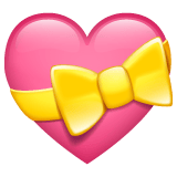 Whatsapp design of the heart with ribbon emoji verson:2.23.2.72