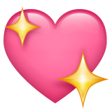 Whatsapp design of the sparkling heart emoji verson:2.23.2.72