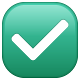 Whatsapp design of the check mark button emoji verson:2.23.2.72