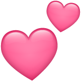 Whatsapp design of the two hearts emoji verson:2.23.2.72