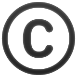 Whatsapp design of the copyright emoji verson:2.23.2.72