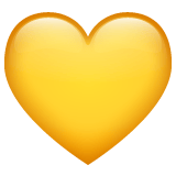 Whatsapp design of the yellow heart emoji verson:2.23.2.72