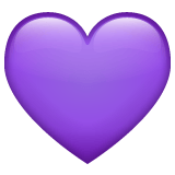 Whatsapp design of the purple heart emoji verson:2.23.2.72