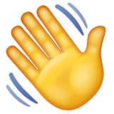 Whatsapp design of the waving hand emoji verson:2.23.2.72