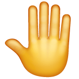 Whatsapp design of the raised back of hand emoji verson:2.23.2.72