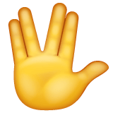 Whatsapp design of the vulcan salute emoji verson:2.23.2.72
