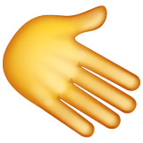 Whatsapp design of the rightwards hand emoji verson:2.23.2.72