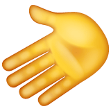 Whatsapp design of the leftwards hand emoji verson:2.23.2.72