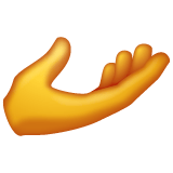 Whatsapp design of the palm up hand emoji verson:2.23.2.72