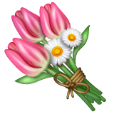 Whatsapp design of the bouquet emoji verson:2.23.2.72