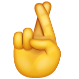 Whatsapp design of the crossed fingers emoji verson:2.23.2.72