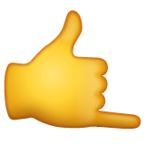 Whatsapp design of the call me hand emoji verson:2.23.2.72