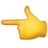 Whatsapp design of the backhand index pointing left emoji verson:2.23.2.72