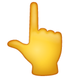 Whatsapp design of the backhand index pointing up emoji verson:2.23.2.72