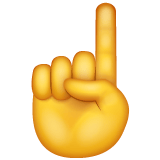Whatsapp design of the index pointing up emoji verson:2.23.2.72