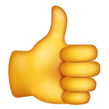 Whatsapp design of the thumbs up emoji verson:2.23.2.72