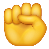 Whatsapp design of the raised fist emoji verson:2.23.2.72
