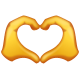 Whatsapp design of the heart hands emoji verson:2.23.2.72