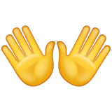 Whatsapp design of the open hands emoji verson:2.23.2.72