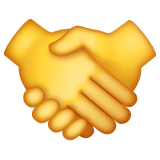 Whatsapp design of the handshake emoji verson:2.23.2.72
