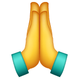 Whatsapp design of the folded hands emoji verson:2.23.2.72
