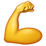 Whatsapp design of the flexed biceps emoji verson:2.23.2.72