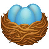 Whatsapp design of the nest with eggs emoji verson:2.23.2.72