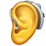 Whatsapp design of the ear with hearing aid emoji verson:2.23.2.72