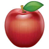 Whatsapp design of the red apple emoji verson:2.23.2.72