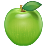 Whatsapp design of the green apple emoji verson:2.23.2.72