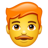 Whatsapp design of the man: red hair emoji verson:2.23.2.72