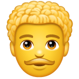 Whatsapp design of the man: curly hair emoji verson:2.23.2.72