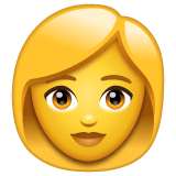Whatsapp design of the woman emoji verson:2.23.2.72